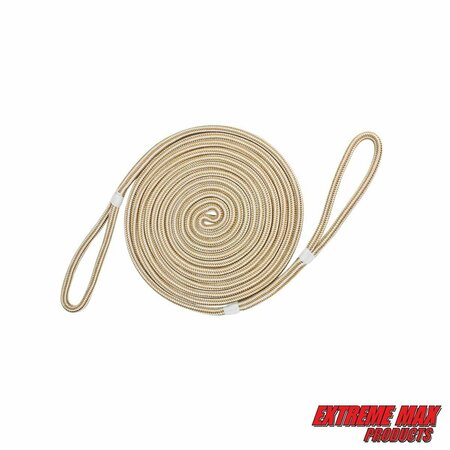 EXTREME MAX Extreme Max 3006.2399 BoatTector Premium Double Looped Nylon Dock Line Mooring Buoys-3/4" x 35' Gold 3006.2399